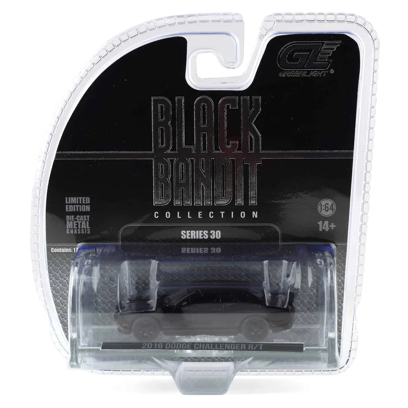 GreenLight 1:64 2016 Dodge Challenger R/T HEMI Black – Black Bandit Series 30 – GL28170-A