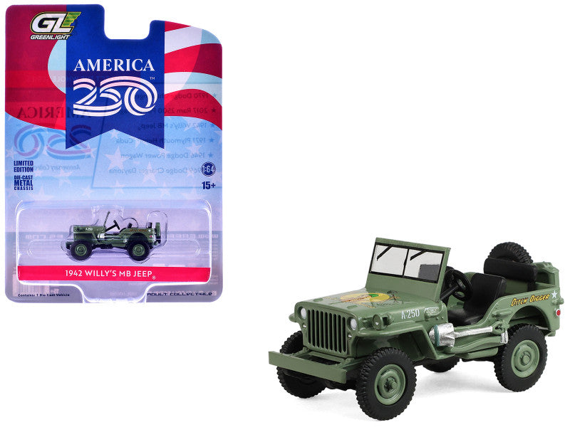 Jeep Willys MB 1942 vert olive America 250 Edition Anniversary Collection Series 18 GreenLight 1:64 – GL28180-C