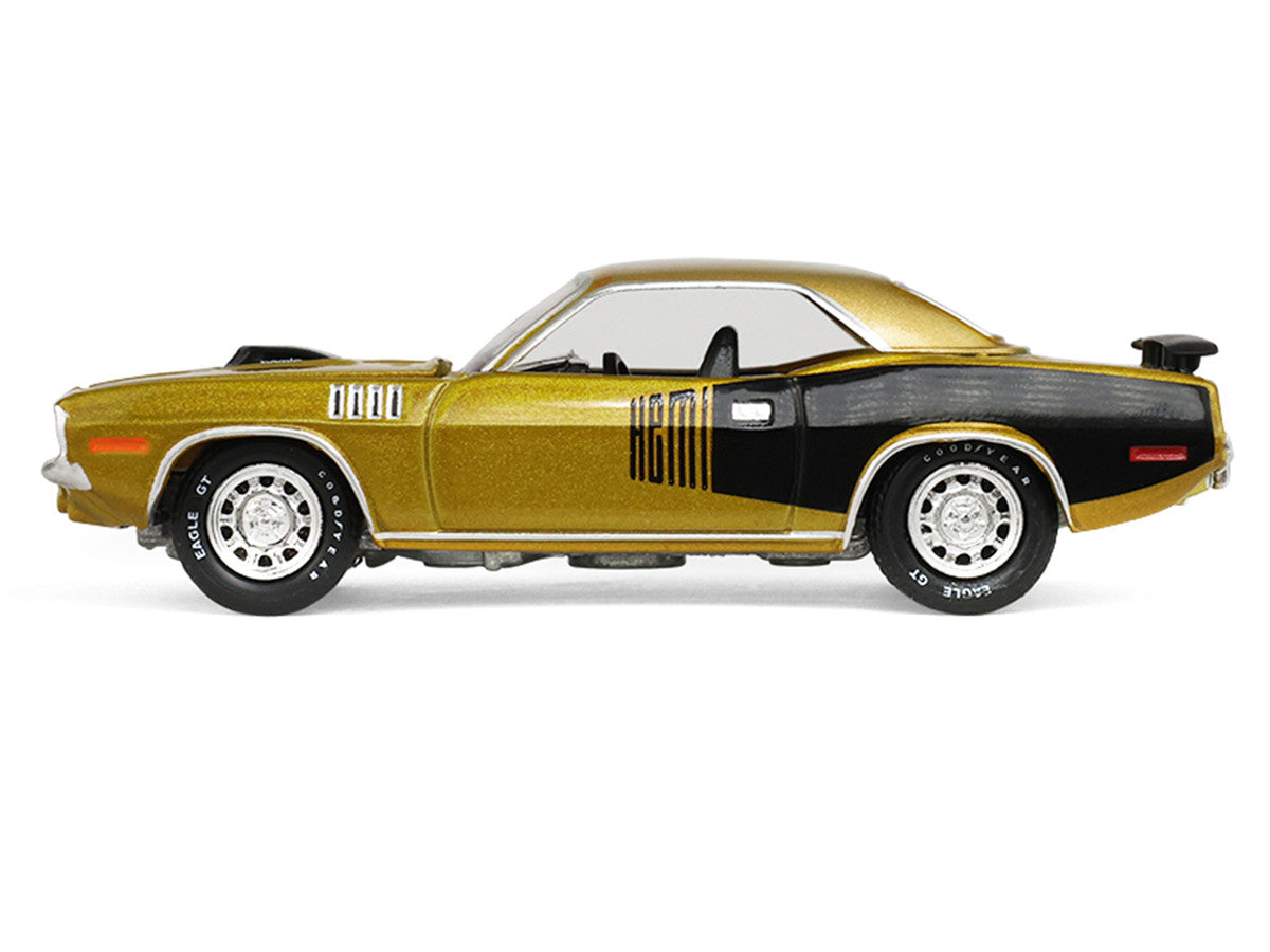 Plymouth Hemi ’Cuda 1971 or métallisé avec accents noirs America 250 Edition Anniversary Collection Series 18 GreenLight 1:64 – GL28180-D