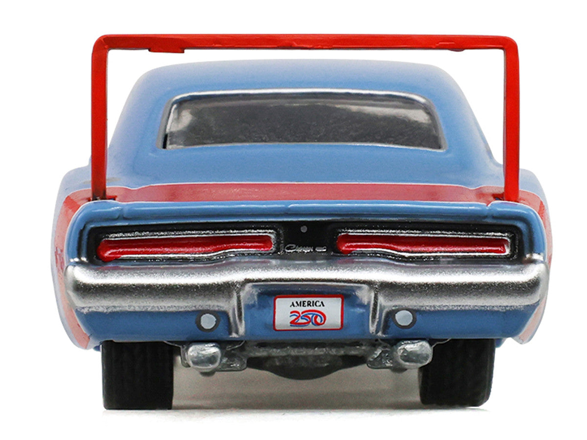 Dodge Charger Daytona 1969 bleu avec bandes rouges America 250 Edition Anniversary Collection Series 18 GreenLight 1:64 – GL28180-F