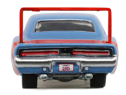 Dodge Charger Daytona 1969 bleu avec bandes rouges America 250 Edition Anniversary Collection Series 18 GreenLight 1:64 – GL28180-F