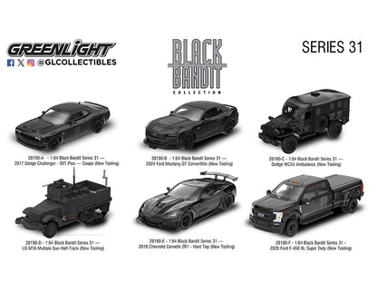 GreenLight 1:64 Dodge Challenger SXT Plus Coupe 2017 Noir – Black Bandit Series 31 – GL28190-A