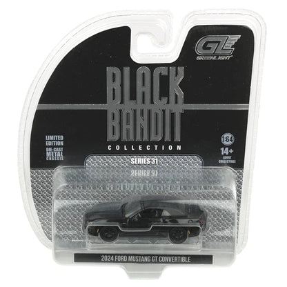 GreenLight 1:64 Ford Mustang GT Convertible 2024 Noir – Black Bandit Series 31 – GL28190-B