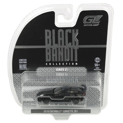 GreenLight 1:64 Chevrolet Corvette ZR1 Hard Top 2019 Noir – Black Bandit Series 31 – GL28190-E