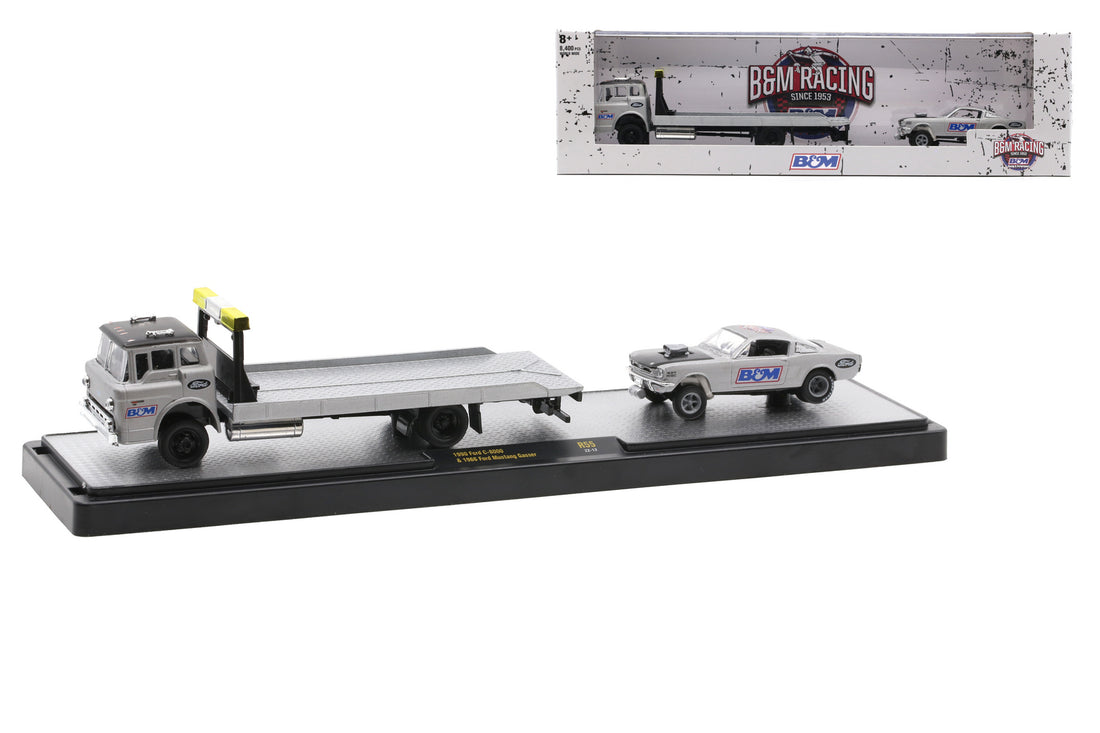 B&amp;M Racing 1990 Ford C-8000 &amp; 1966 Ford Mustang Gasser - M2 Machines Auto-Haulers Release 55 (36000-55C)