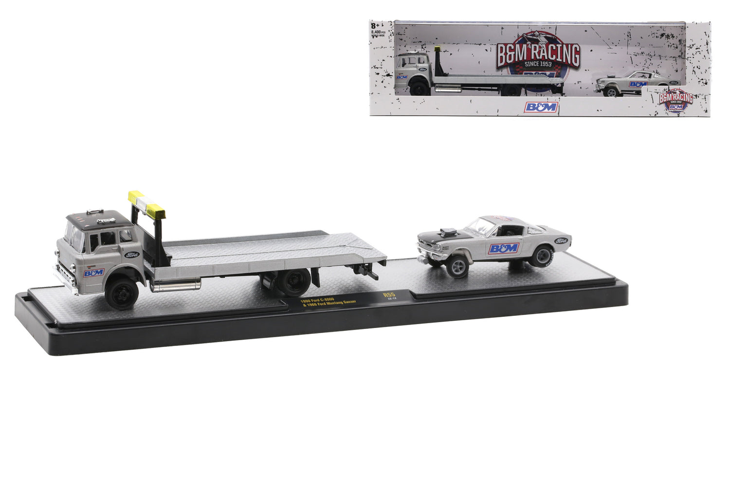 B&amp;M Racing 1990 Ford C-8000 &amp; 1966 Ford Mustang Gasser - M2 Machines Auto-Haulers Release 55 (36000-55C)