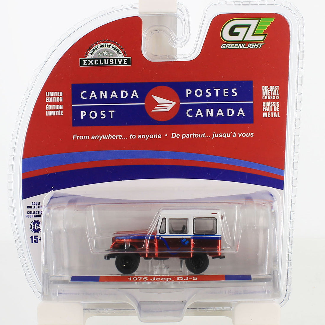 CHASE CAR GreenLight Hobby Exclusive Canada Post 1975 Jeep DJ-5E Electruck 1:64 GL30083-CHASE