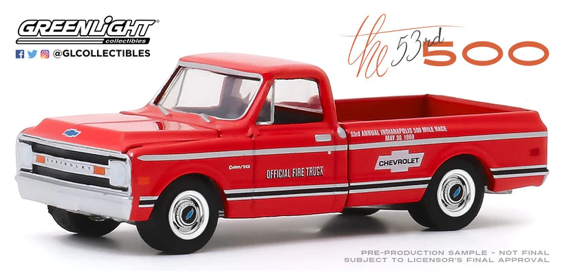 1969 Chevrolet C-10 53rd Annual Indianapolis 500 Mile Race Official Fire Truck 1/64
