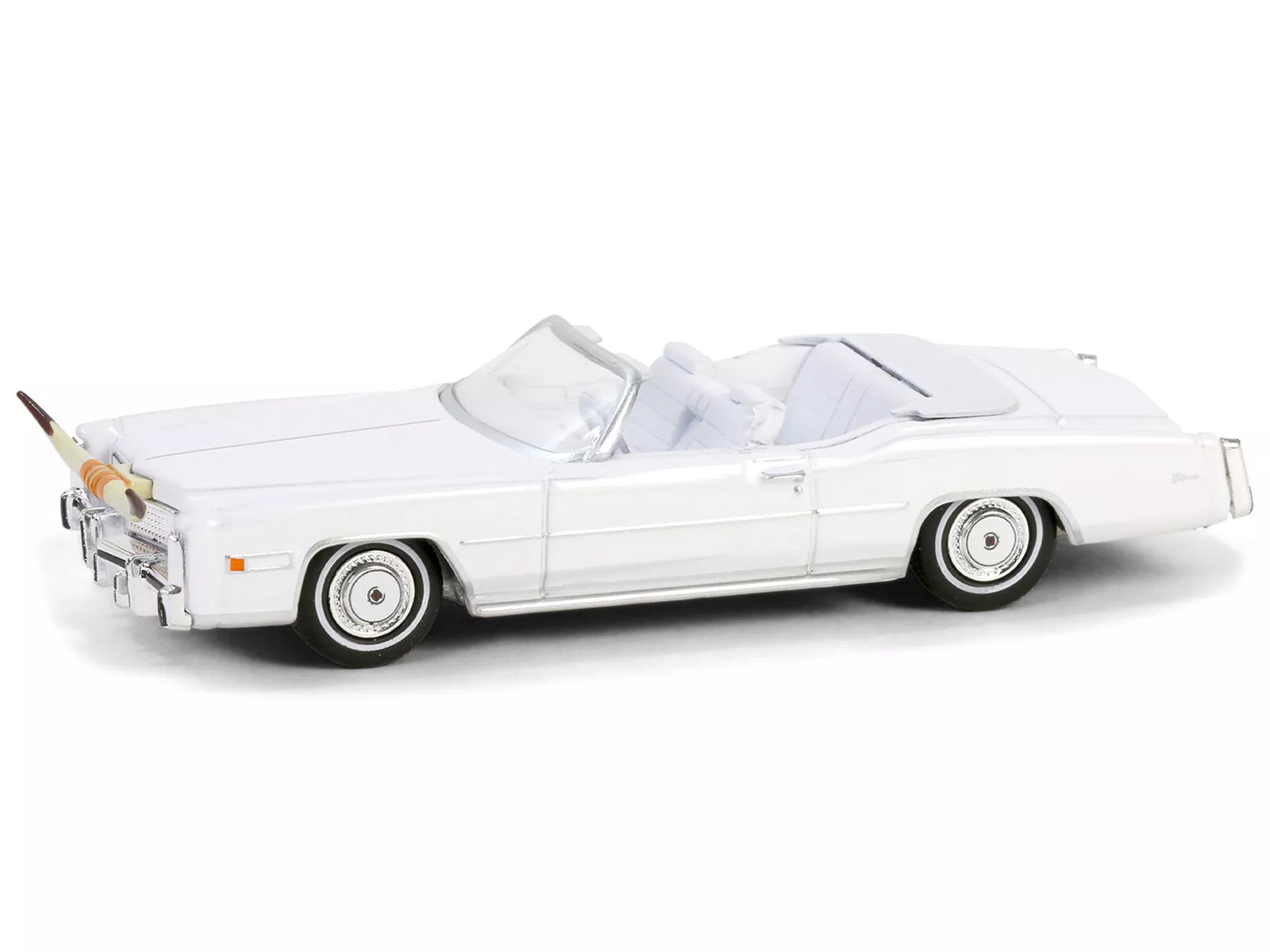 1976 Cadillac Eldorado Convertible White with Bull Horns Hood Ornament (Hobby Exclusive) (2 par client-2 per client)