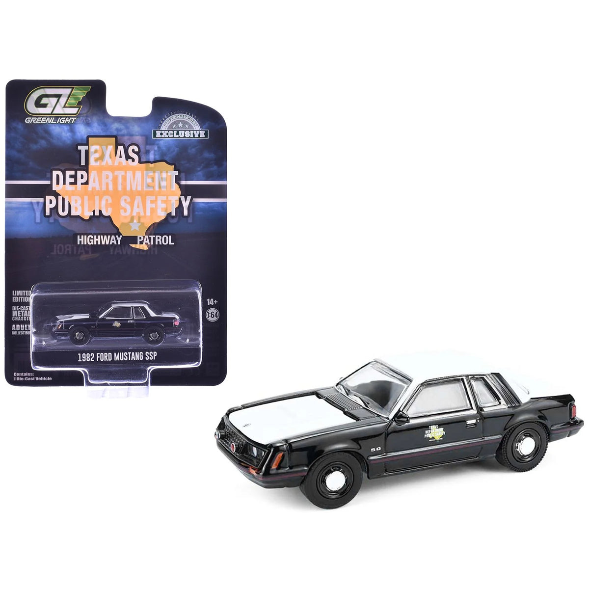 GreenLight 1:64 Ford Mustang SSP 1982 – Texas Department of Public Safety – Hot Pursuit – Hobby Exclusive – GL30542