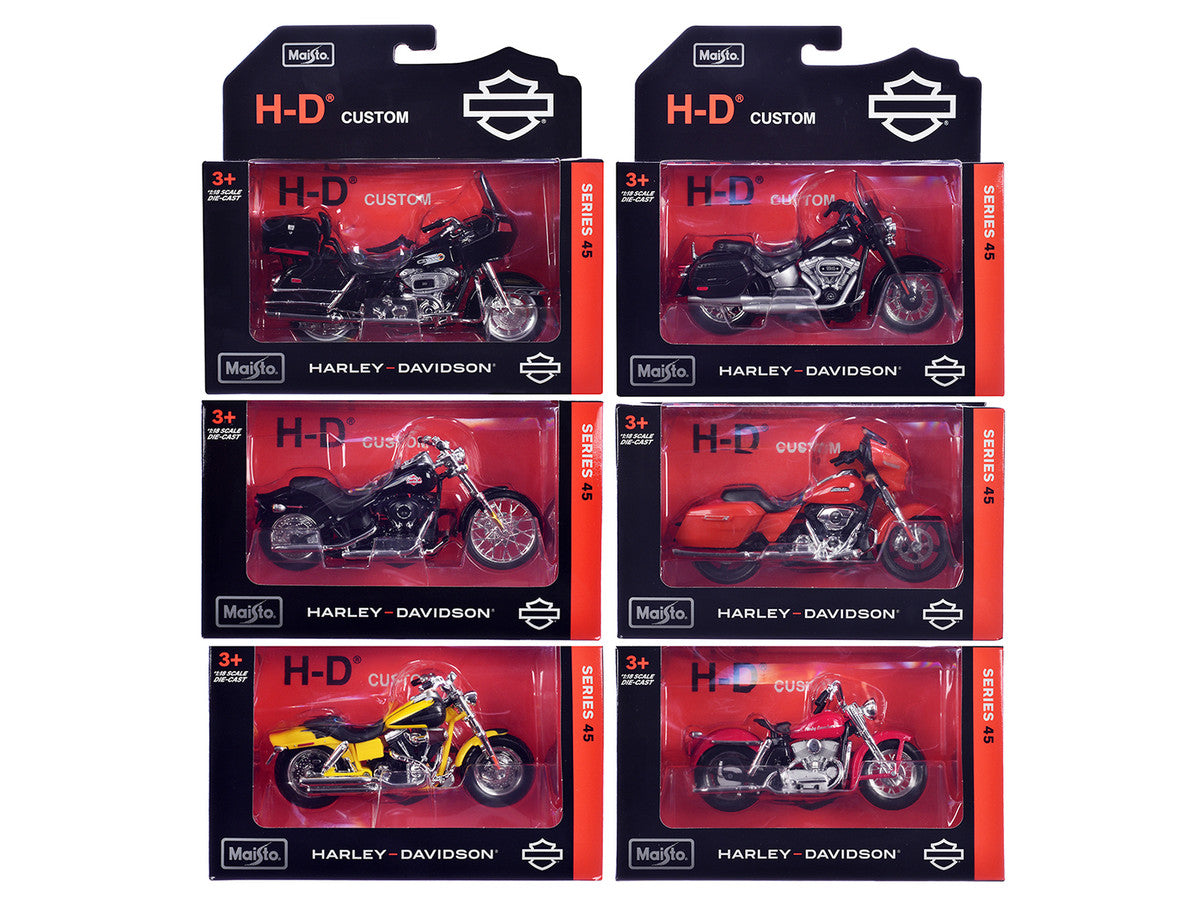 Harley-Davidson – Ensemble de 6 motos Series 45 – Maisto 1:18 – 31360-45
