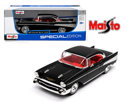 Maisto 1:18 1957 Chevrolet Bel Air Coupe – Black – Special Edition – 31477BK