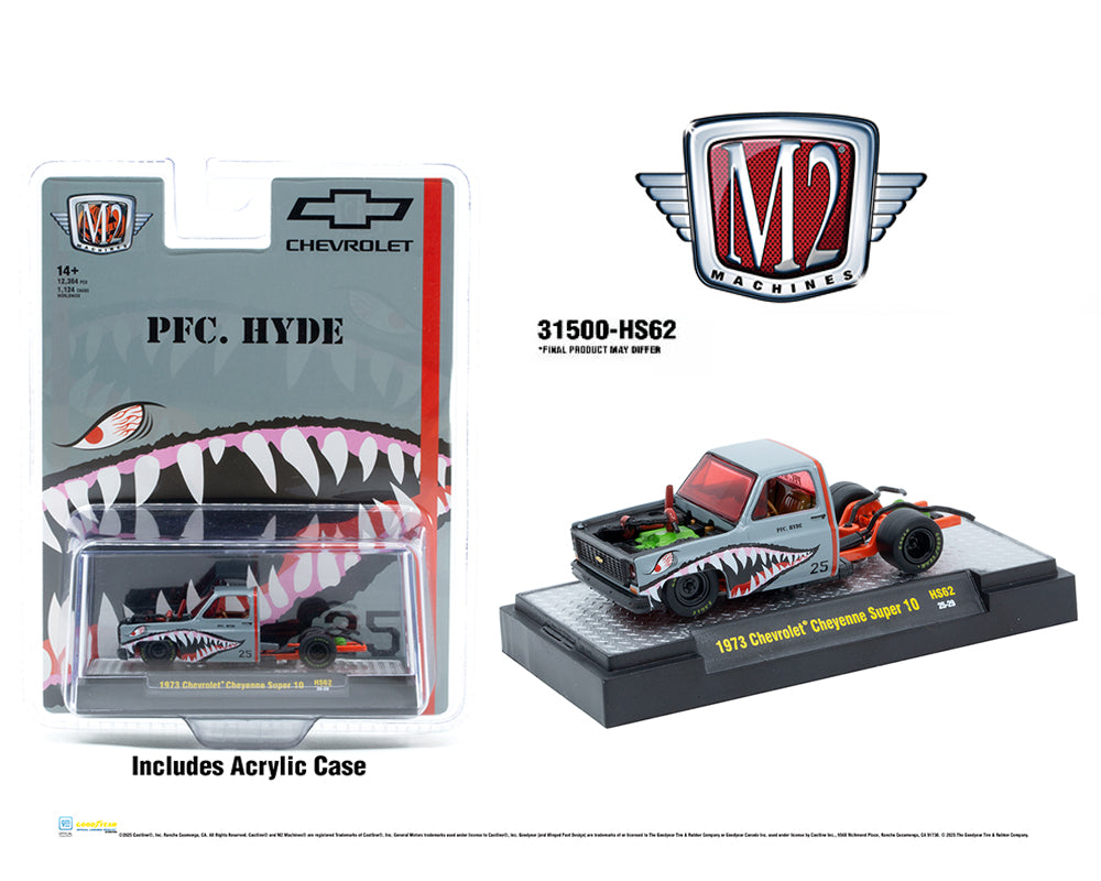 M2 Machines- 1973 Chevrolet Cheyenne Super 10 – “PFC. HYDE” Shark Face - 31500-HS62