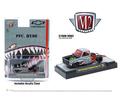 M2 Machines- 1973 Chevrolet Cheyenne Super 10 – “PFC. HYDE” Shark Face - 31500-HS62