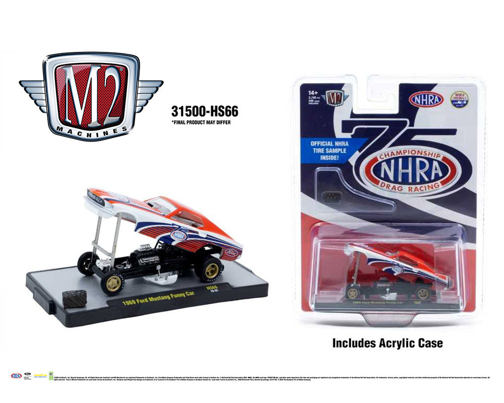 M2 Machines-1969 Ford Mustang Funny Car 75th Anniversary of NHRA – Hobby Exclusive 31500-HS66