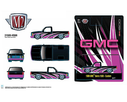 M2 Machines-1989 GMC Sierra 1500 – Custom Black Pink – Hobby Exclusive 31500-HS68