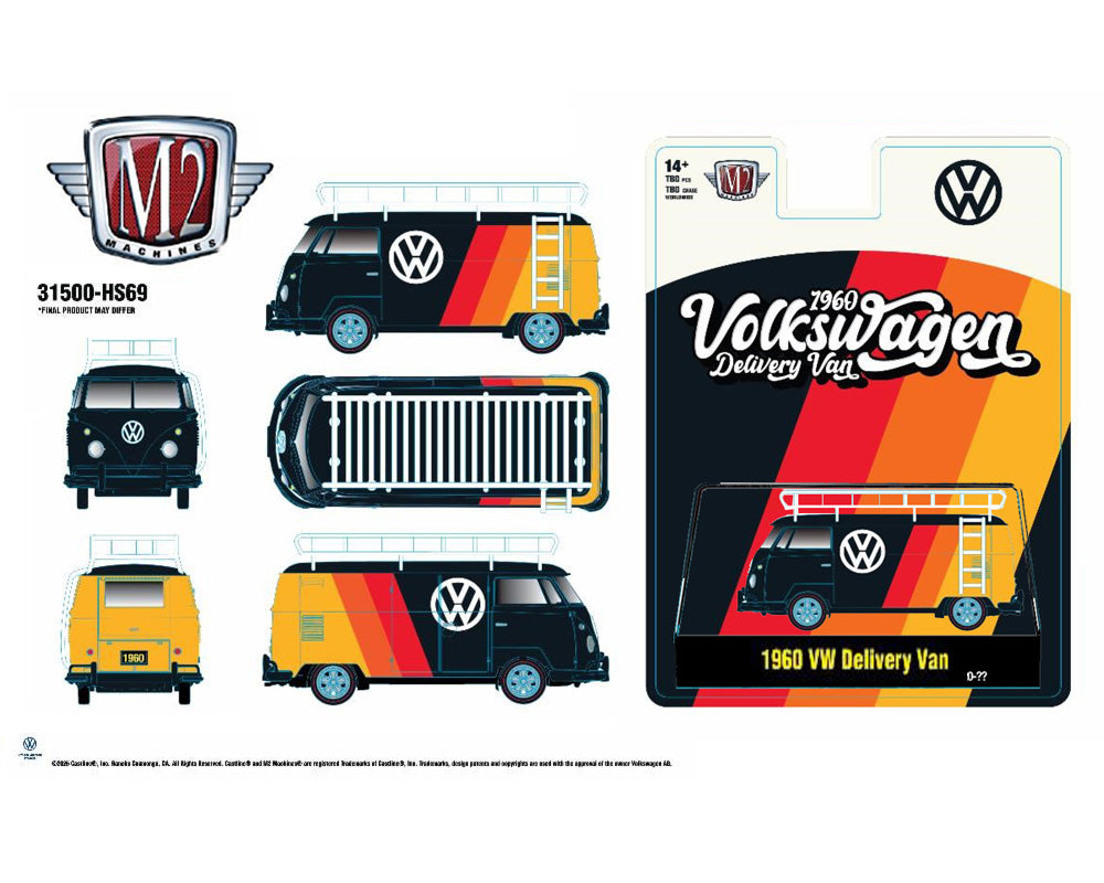 M2 Machines - 1960 Volkswagen Delivery Van – Black – Hobby Exclusive 31500-HS69