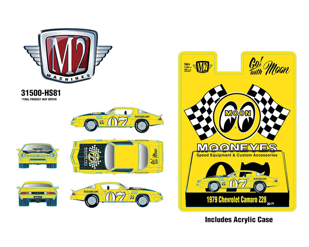 (PRE-ORDER 2026) M2 Machines 1:64 1979 Chevrolet Camaro Z28 Mooneyes Speed Equipment 31500-HS81