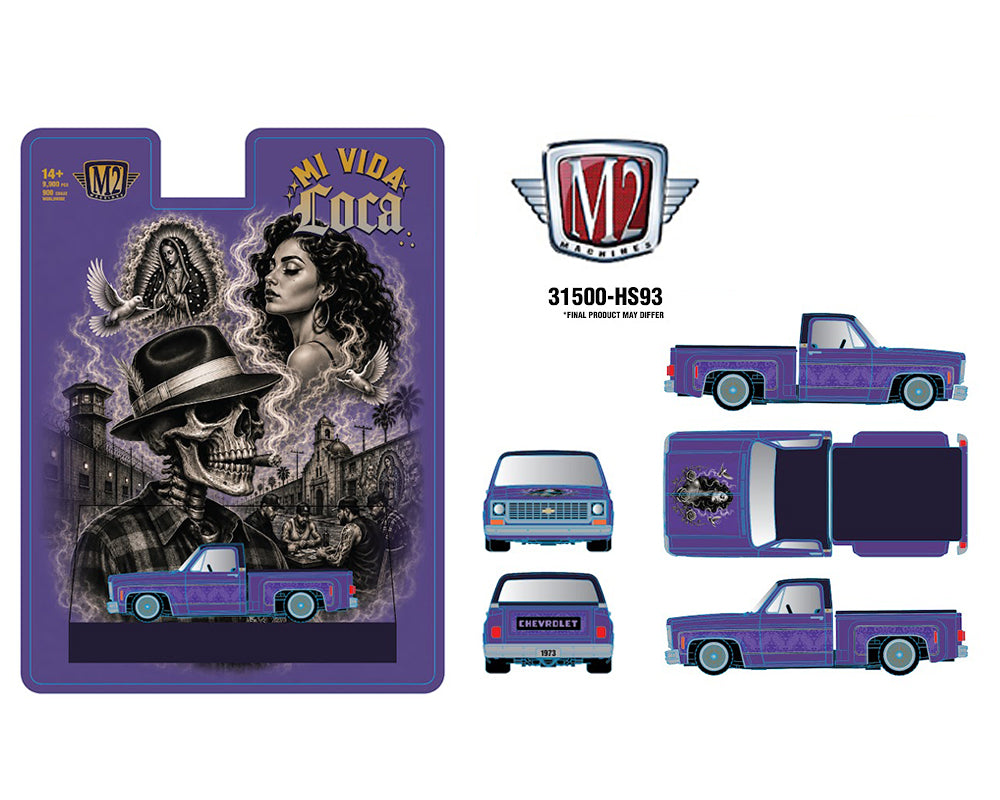 (PRE-ORDER 2027) M2 Machines 1:64 1973 Chevrolet Cheyenne 10 Stepside Mi Via Loca – Hobby Exclusive – 31500-HS93