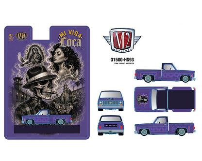 (PRE-ORDER 2027) M2 Machines 1:64 1973 Chevrolet Cheyenne 10 Stepside Mi Via Loca – Hobby Exclusive – 31500-HS93