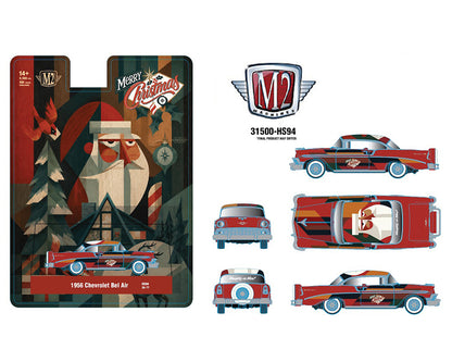 (PRE-ORDER 2027) M2 Machines 1:64 1956 Chevrolet Bel Air Christmas Special Edition – Hobby Exclusive – 31500-HS94
