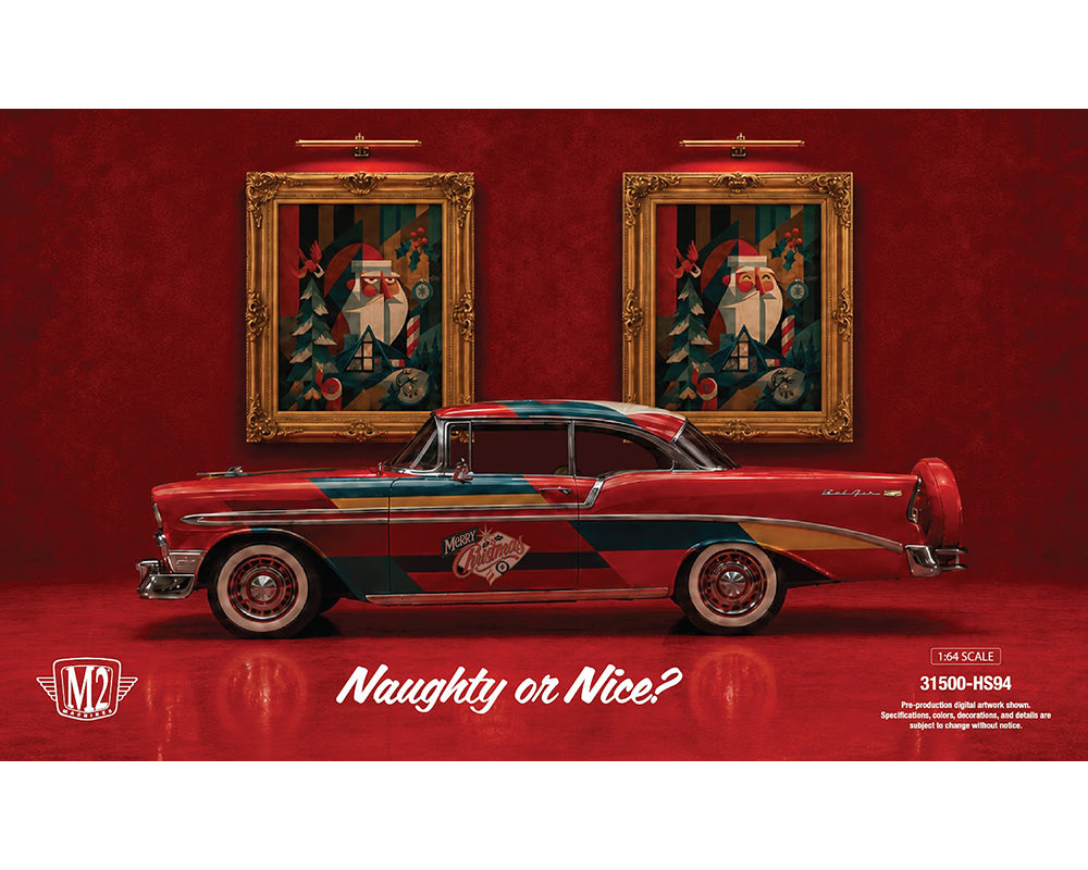 (PRE-ORDER 2027) M2 Machines 1:64 1956 Chevrolet Bel Air Christmas Special Edition – Hobby Exclusive – 31500-HS94