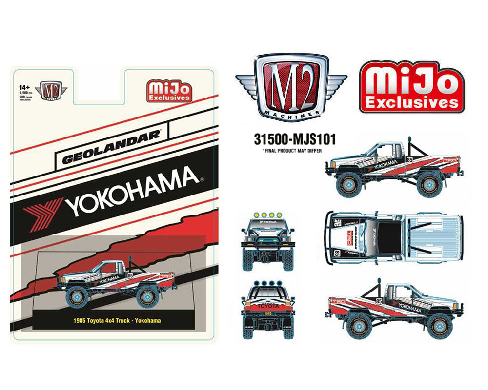 (PRE-ORDER 2026) M2 Machines 1:64 1985 Toyota 4×4 Off-Road Pickup Yokohama Geolandar 31500-MJS101