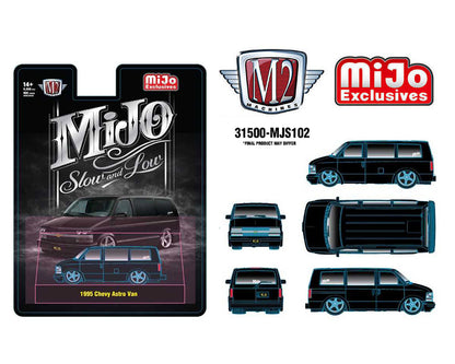 (PRE-ORDER 2026) M2 Machines 1:64-1995 Chevrolet Astro Van Custom Slow Low – Black 31500-MJS102