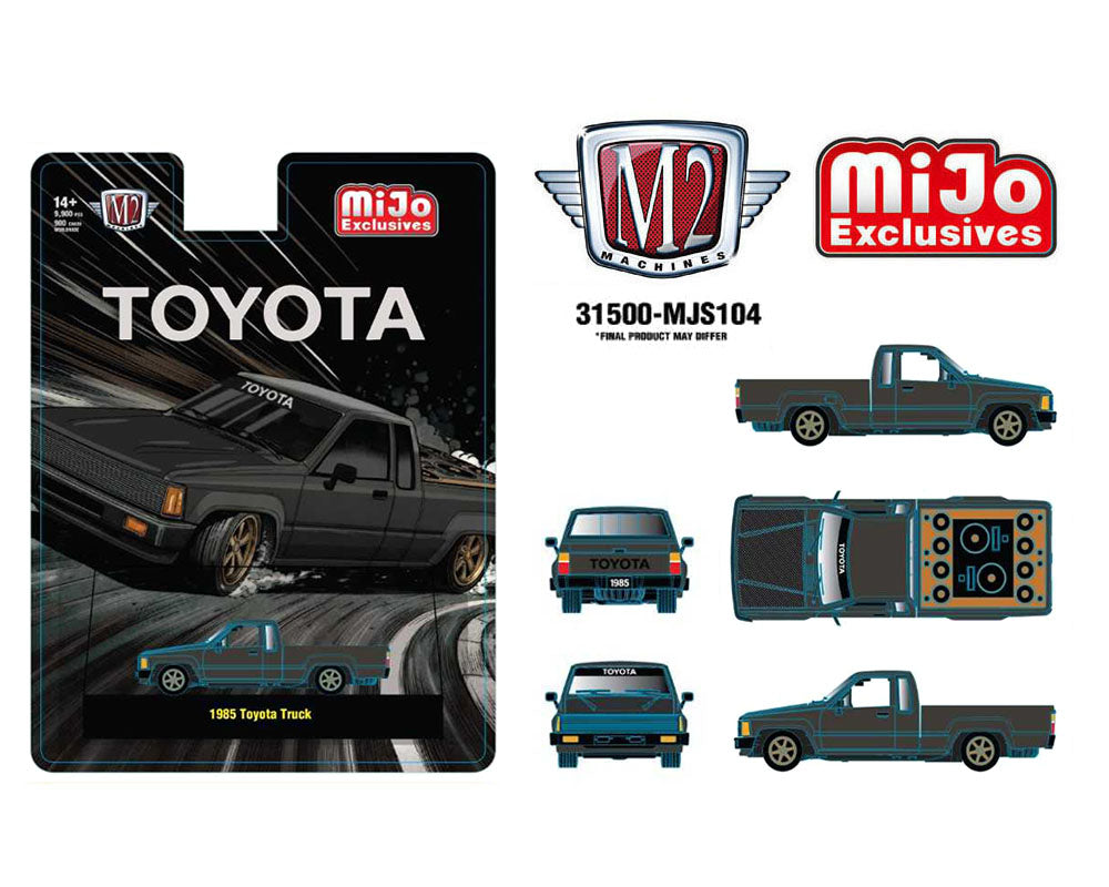 (PRE-ORDER 2026) M2 Machines 1:64 1985 Toyota Pickup Truck Slammed Custom-Matte Grey 31500-MJS104