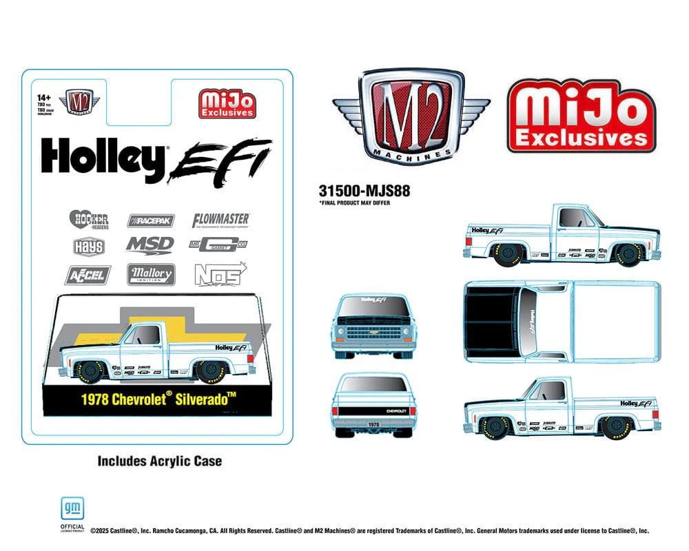 1978 Chevrolet Silverado Holley Custom – White – M2 Machines- MiJo Exclusives 31500-MJS88