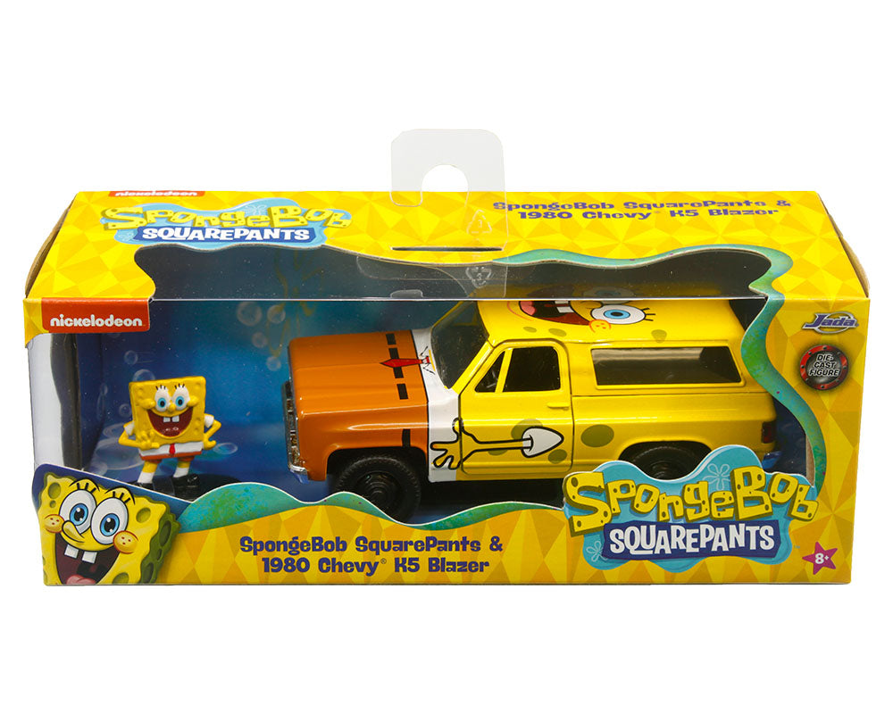 1980 Chevrolet K5 Blazer with SpongeBob – Yellow – Jada Toys 1:32 Hollywood Rides – JD31798