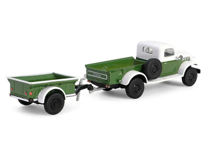 1950 Dodge power Wagon in Green and White Ton Cargo Trailer GL32320-A