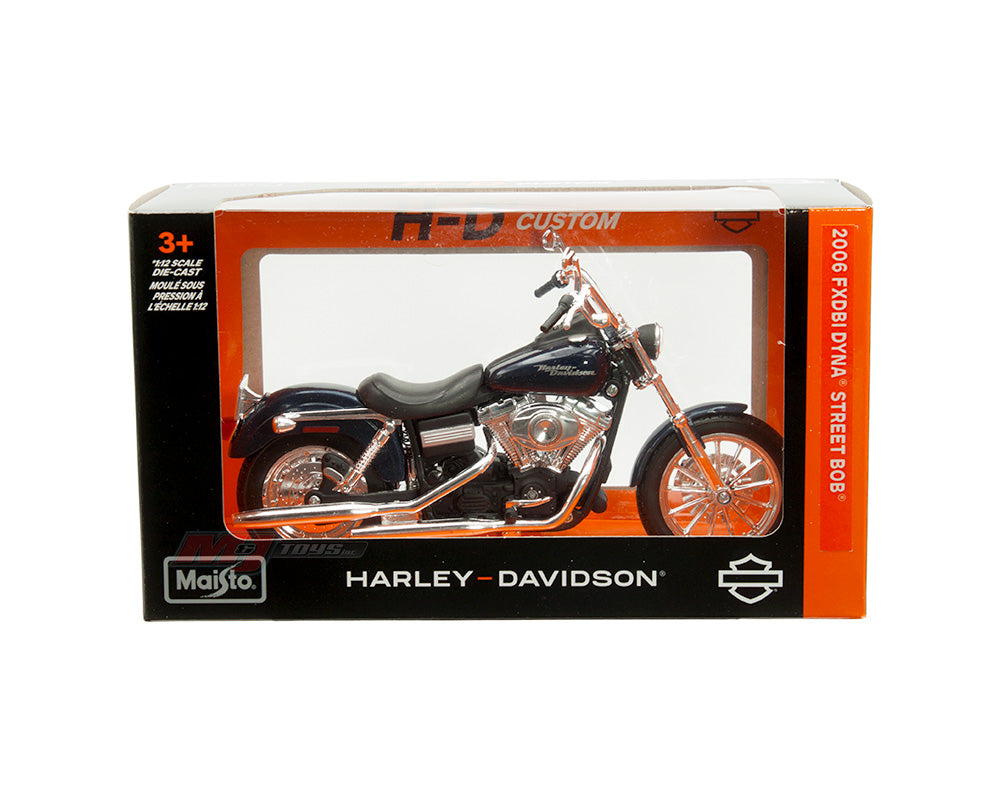 Maisto 1:12 2006 Harley-Davidson FXDBI Dyna Street Bob – Dark Blue – 32325-maisto