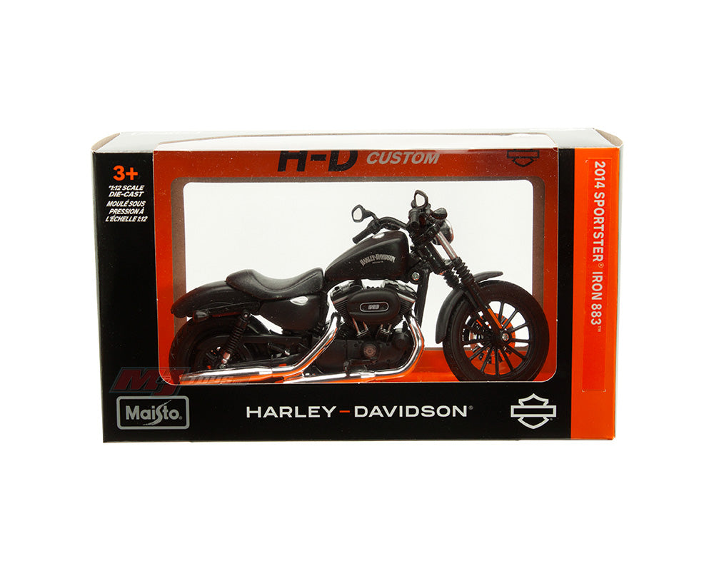 Maisto 1:12 2014 Harley-Davidson Sportster Iron 883 – Matte Black – 32326-maisto