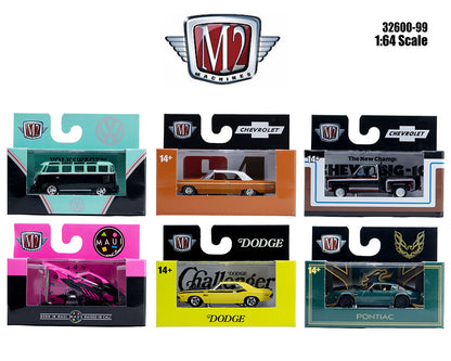 (PRE-ORDER 2026/2027) M2 Machines 1:64 Detroit-Muscle Release 99 – Set of 6 Vehicles – 32600-99