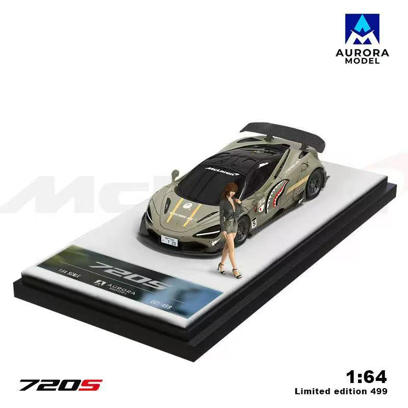 AURORA MODEL 1/64- McLaren 720S Shark w/Figurine AM800401-1