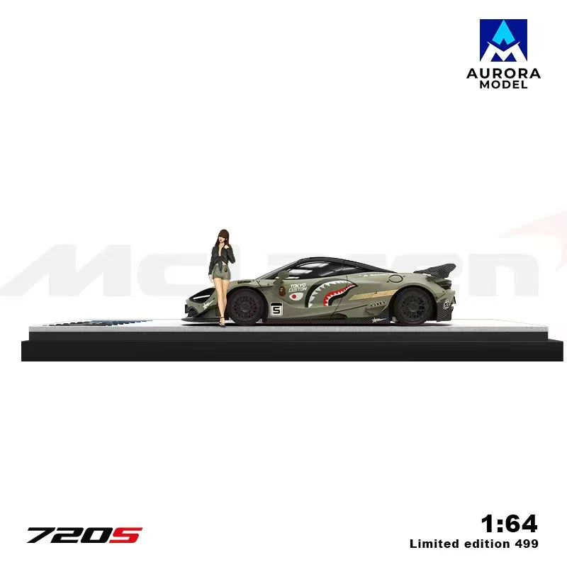AURORA MODEL 1/64- McLaren 720S Shark w/Figurine AM800401-1