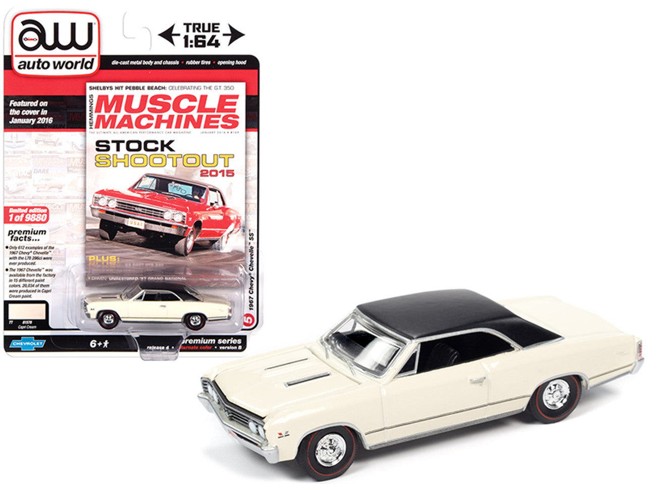 1967 Chevrolet Chevelle SS Capri in Cream with Flat Black Vinyl Top 1/64