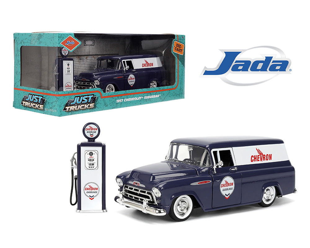 1957 Chevrolet Suburban with Chevron Gas Pump