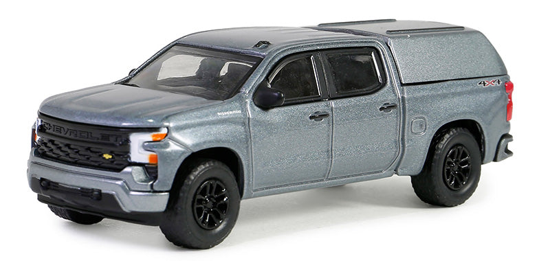 2023 Chevrolet Silverado 1500 Custom Pickup With Camper Shell in Sterling Gray Metallic