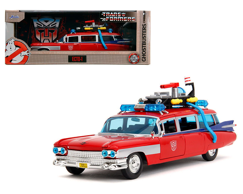 Ghostbusters x Transformers Ecto-1 with Optimus Prime Graphics