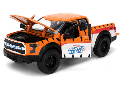 2017 Ford F-150 Raptor Pickup Truck &quot;Frosted Flakes&quot; Orange with Graphics and Tony the Tiger Diecast Figure