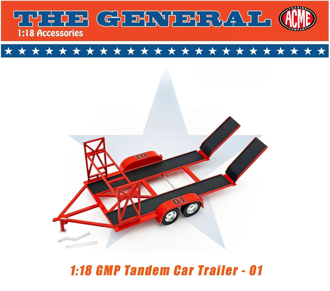 (PRE-ORDER 2027) GMP The Dukes of Hazzard “The General” Tandem Car Trailer 1:18 G1800175