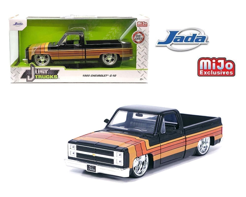 Jada 1:24 1985 Chevrolet C10 Pickup with Paradox Wheels – Black