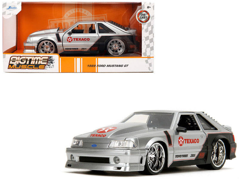 1989 Ford Mustang GT &quot;Texaco&quot; Silver Metallic and Matt Black