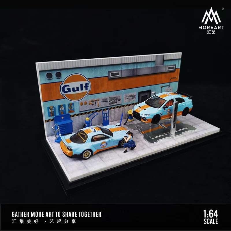 MoreArt Diorama 1:64- Gulf -Automobile Repair Workshop Garage (MO641056)