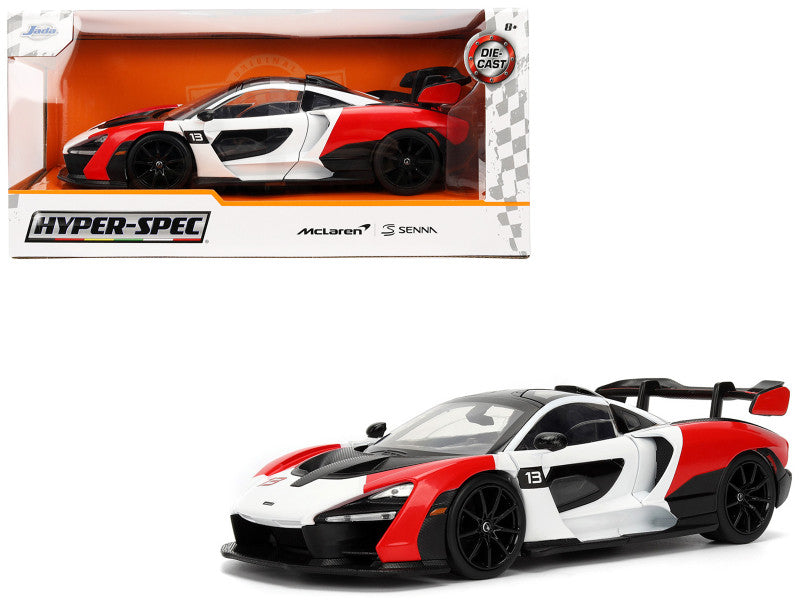 McLaren Senna Red and White with Carbon Hood and Top "HyperSpec"