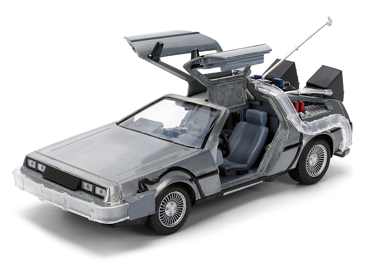 DeLorean Brushed Metal Time Machine "Back to the Future" (1985) "40th Anniversary"