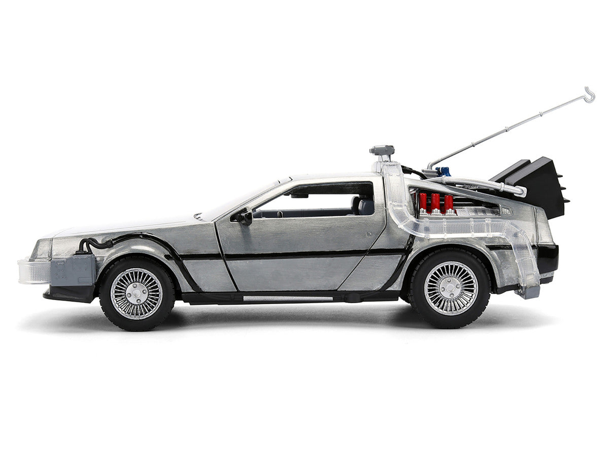 DeLorean Brushed Metal Time Machine "Back to the Future" (1985) "40th Anniversary"