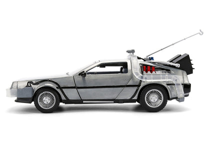 DeLorean Brushed Metal Time Machine "Back to the Future" (1985) "40th Anniversary"